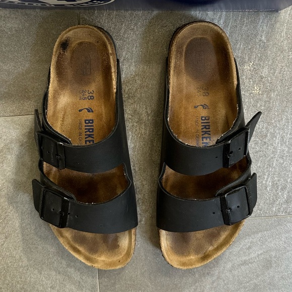 BLACK BIRKENSTOCK SANDALS - SIZE 38 - Picture 2 of 5